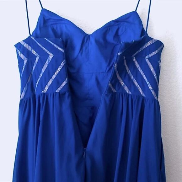 Aidan Mattox Blue Embellished Fit And Flare Mini Dress Size 2 Homecoming Glam - Picture 3 of 7